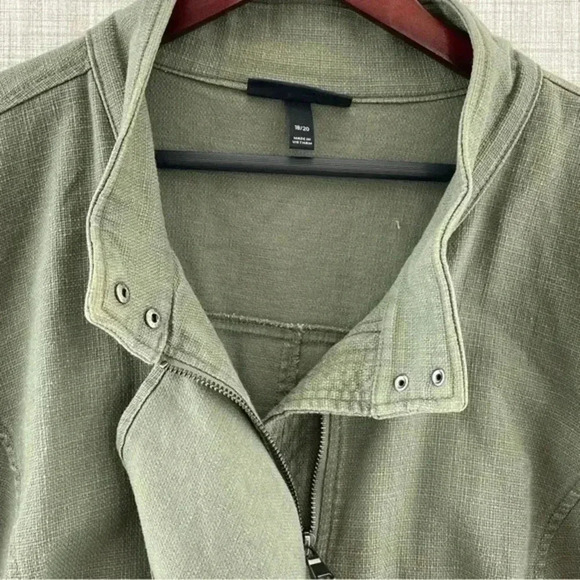 Lane Bryant Mock Neck Green Full Zip Front details Utility Jacket Women's 18/20 - Picture 4 of 11